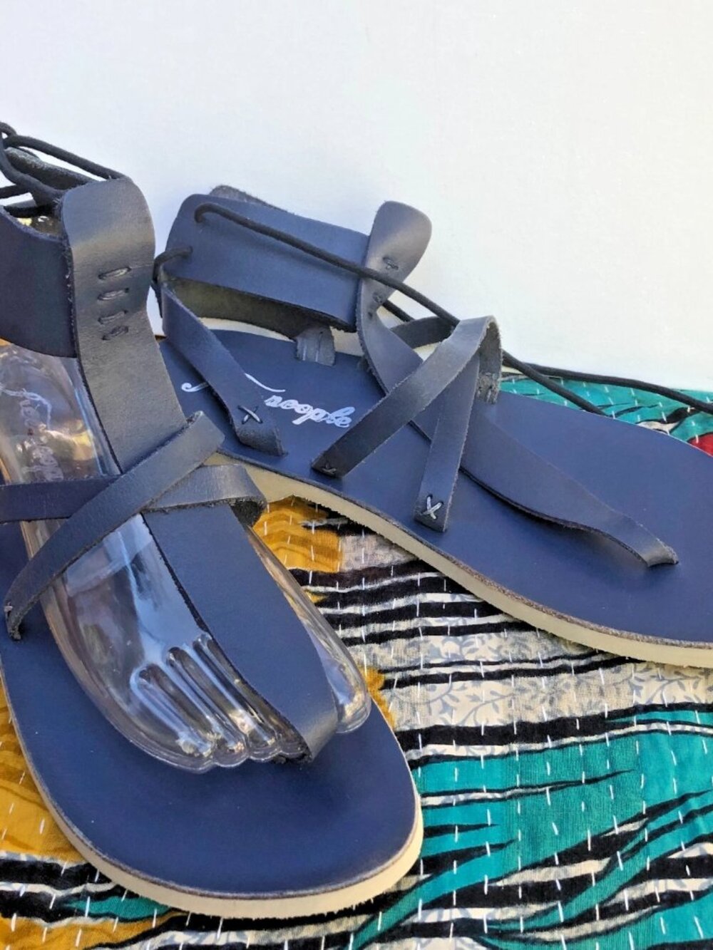 Free People Destino Shan Size 39 Navy Blue sandals, strappy ankle